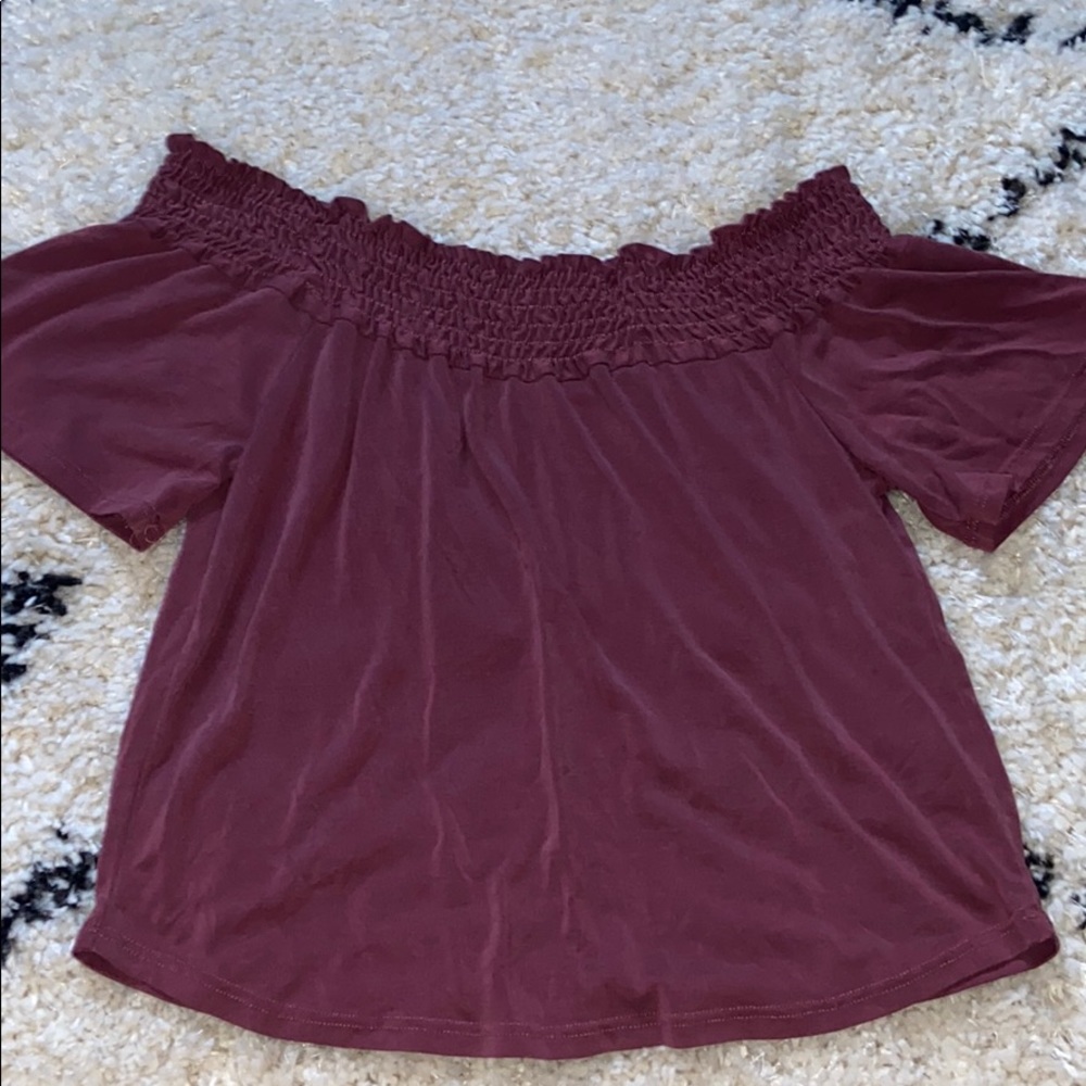 Maroon top